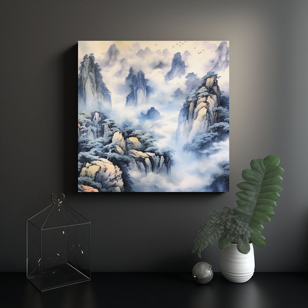 GENERICO - Pintura De Sala Inspiración Mar De Nubes En 90x90 Cm