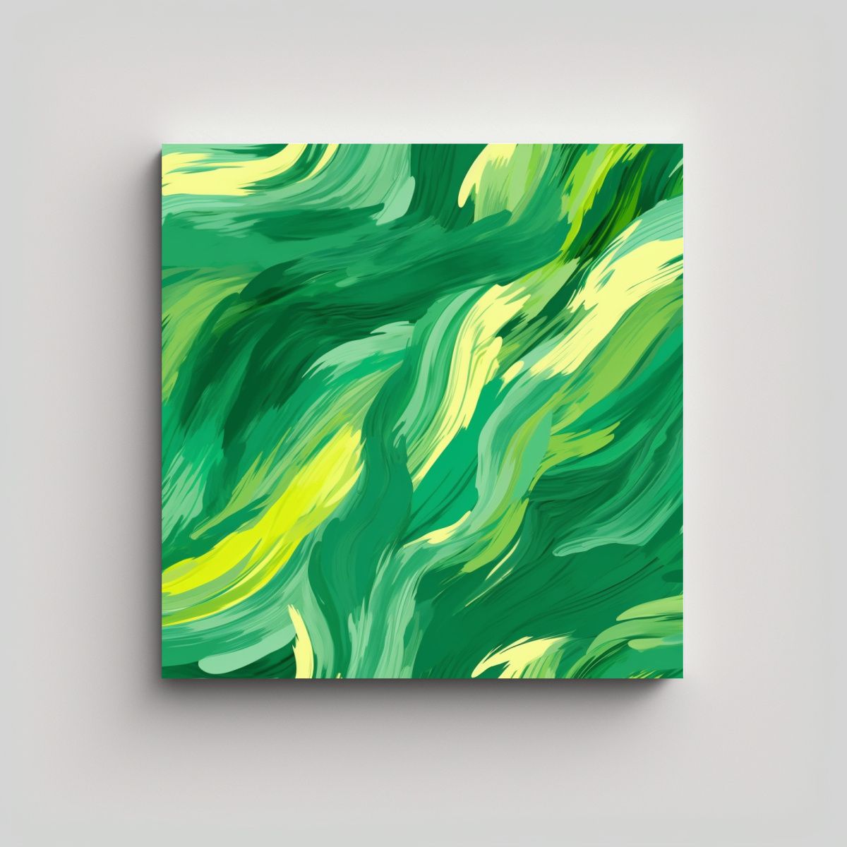 GENERICO - Patrón Fluido De Pinceladas En Verde 80x80 Cm