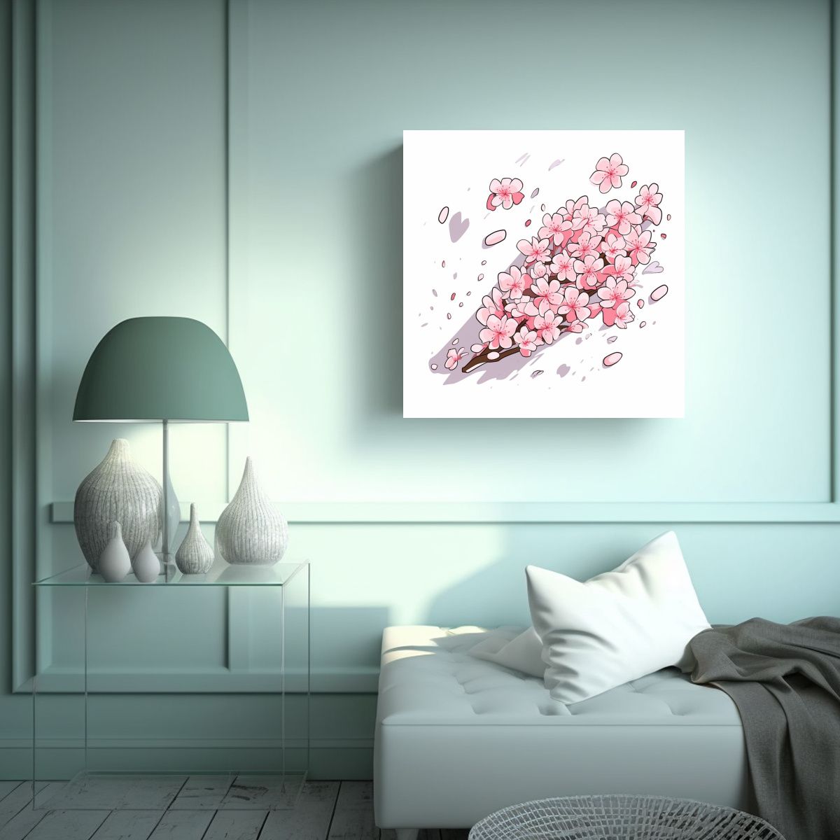 GENERICO - Cuadro Inspiracional De Cerezos En Alta Calidad 90x90 Cm