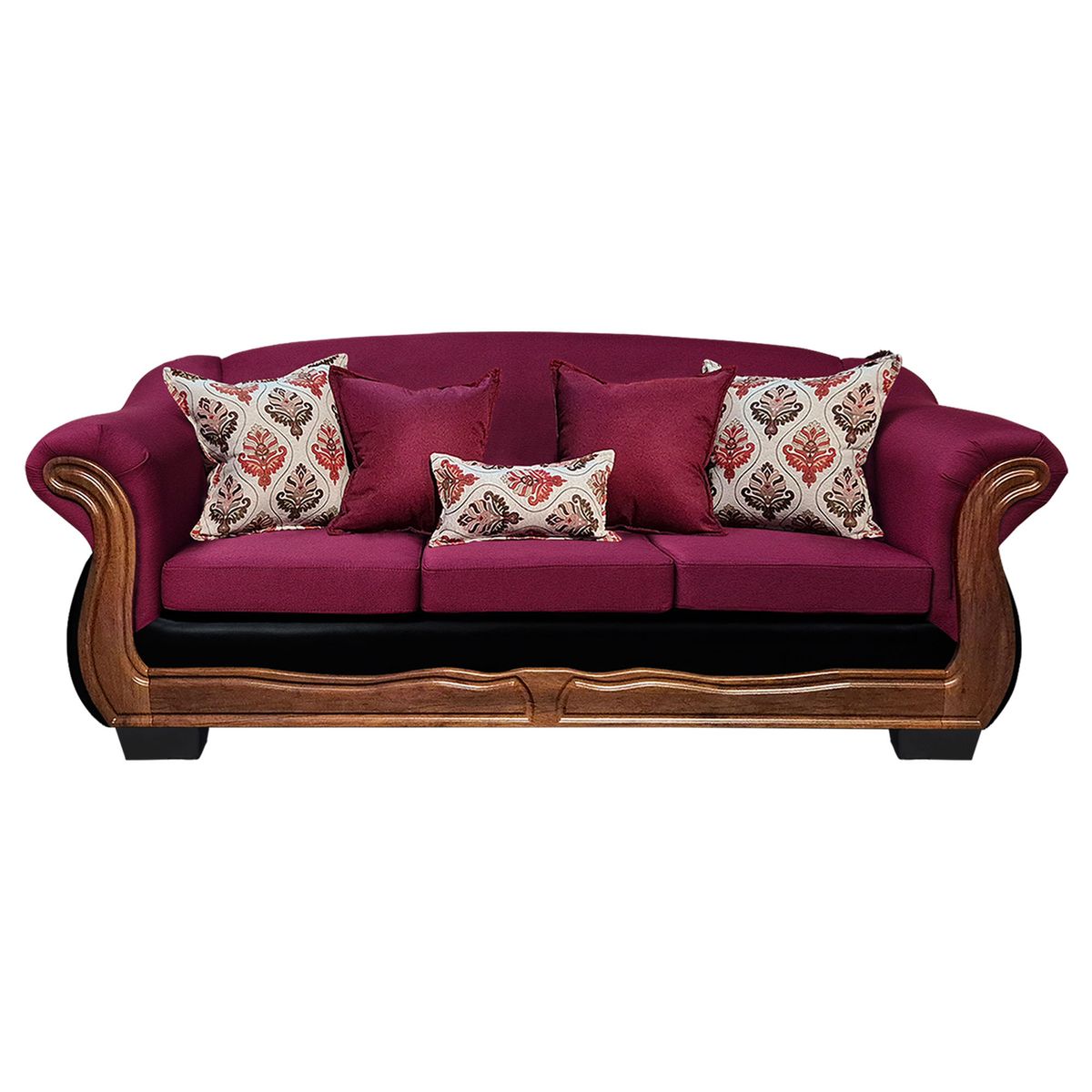 AMERICA DECORA - Sofá Con Resorte Estructural Búfalo 4 Personas Chenille+PU X