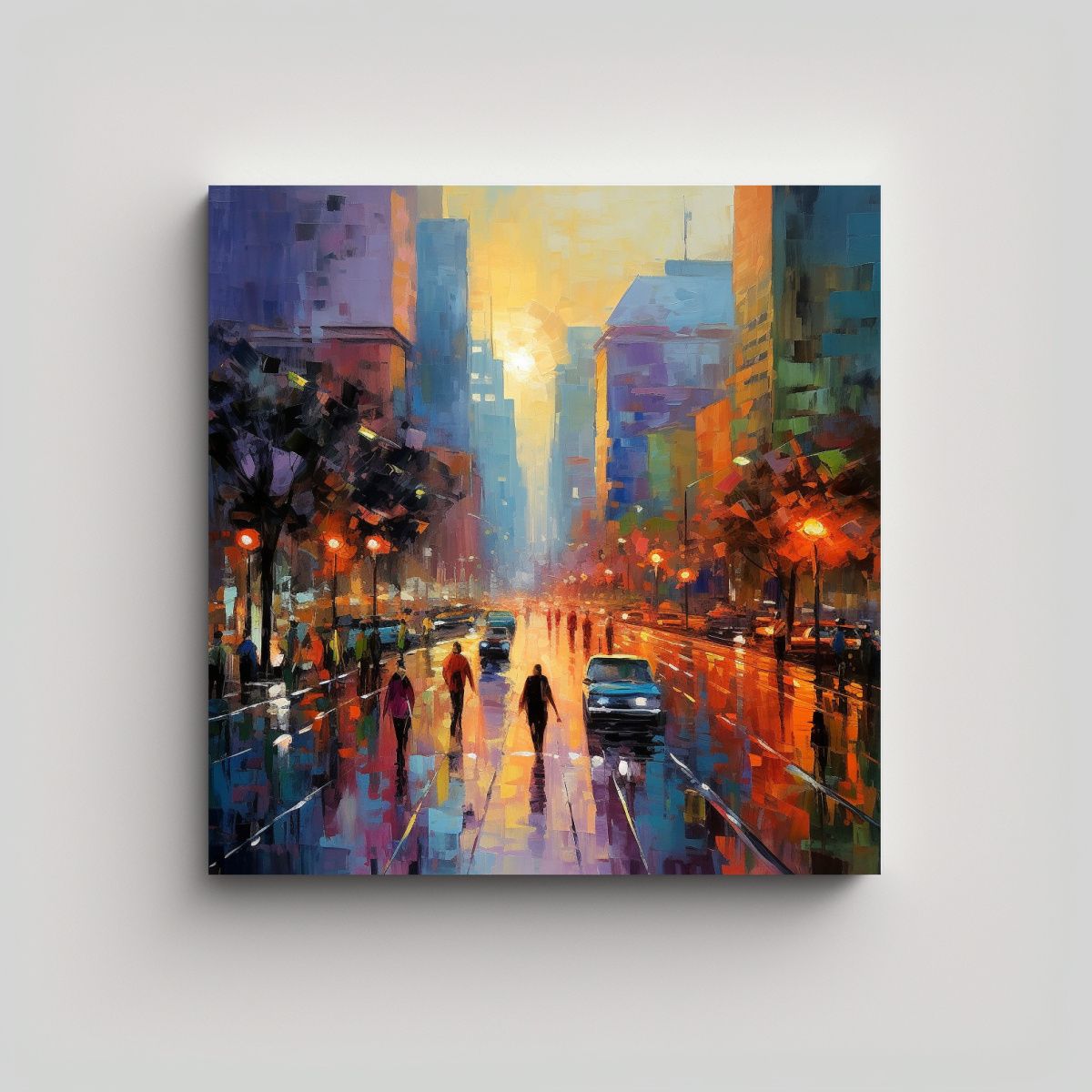 GENERICO - Pintura Escenario Vibrante 326758 Captura Vida En 80x80 Cm.