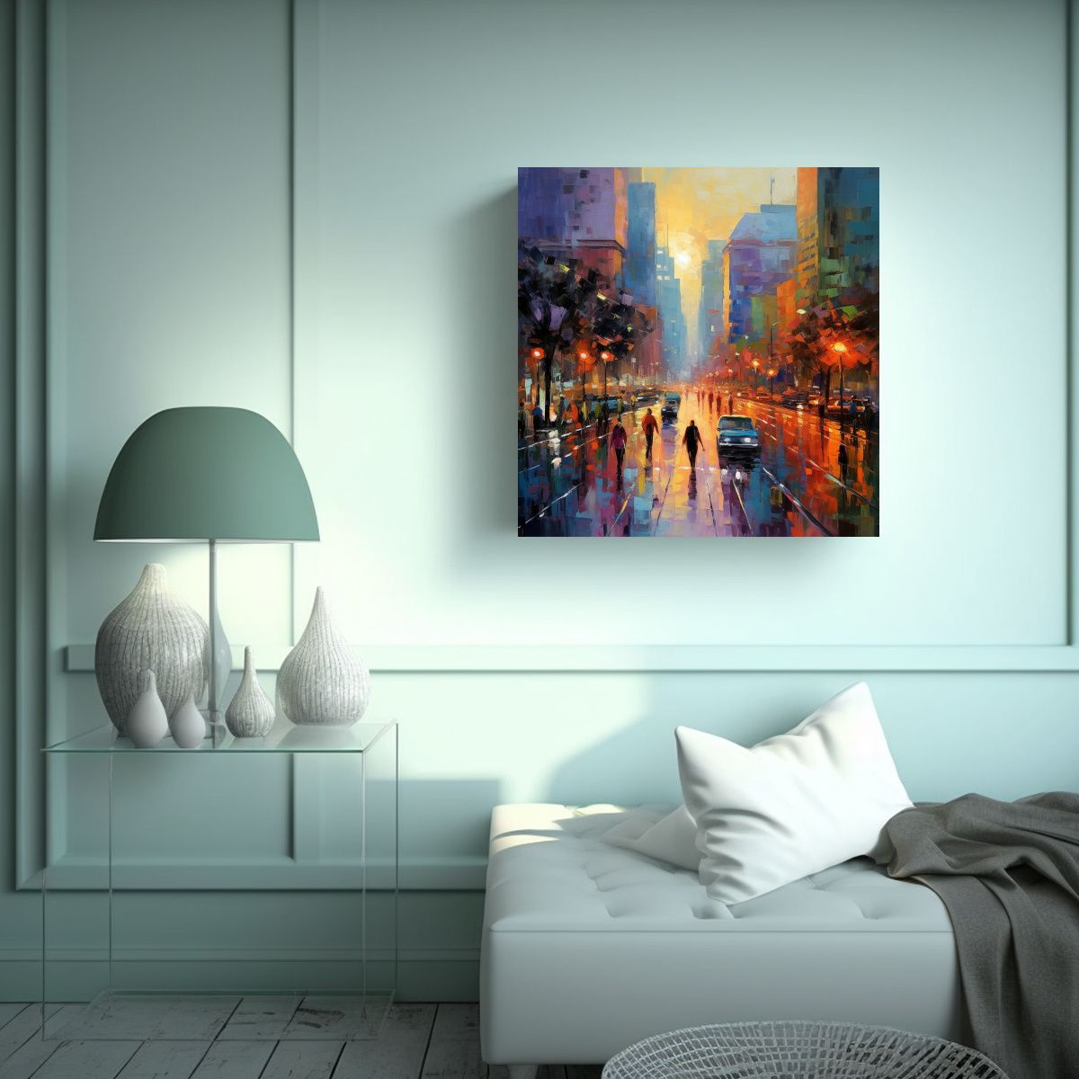 GENERICO - Pintura Escenario Vibrante 326758 Captura Vida En 80x80 Cm.