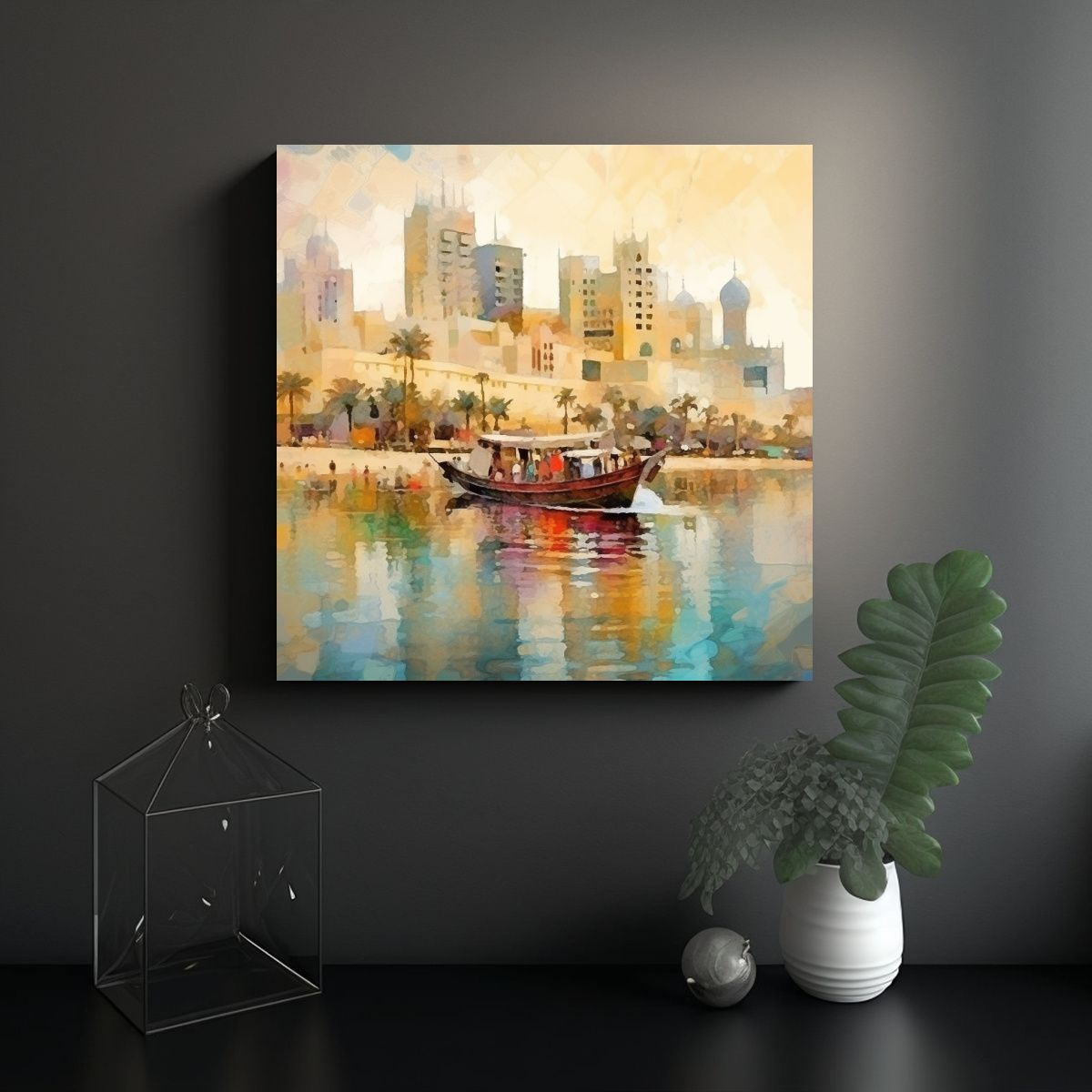 GENERICO - Escena Impresionista De Tarjeta De Lienzo Tema 80x80 Cm