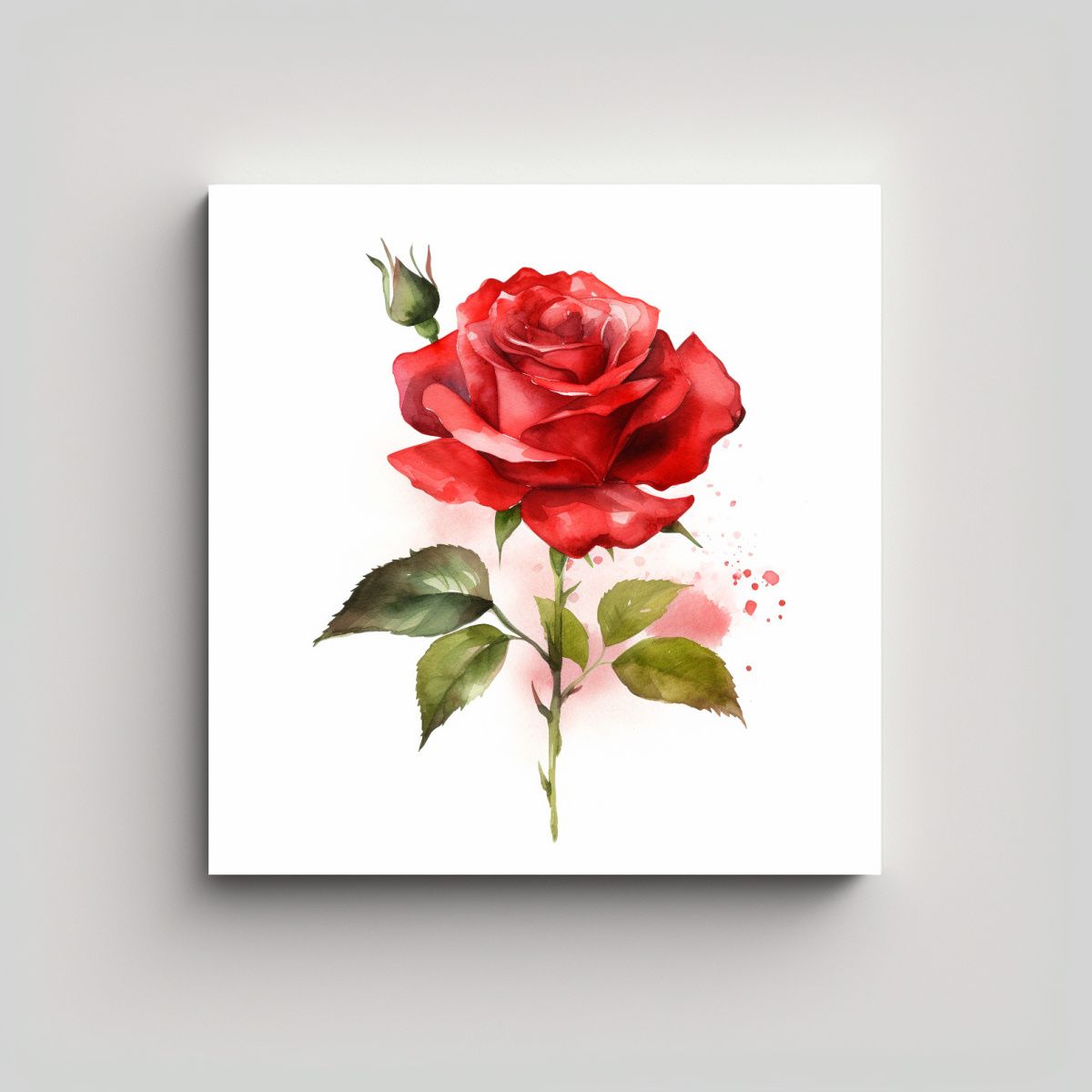 GENERICO - Exclusivo Arte Espectacular Rosa Roja En 80x80 Cm