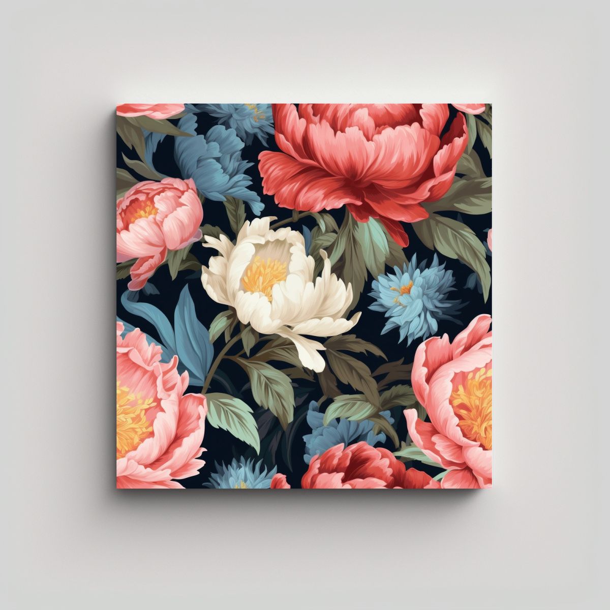 GENERICO - Cuadro Decorativo Lienzo Hermoso De Peonías Con 70x70 Cm.