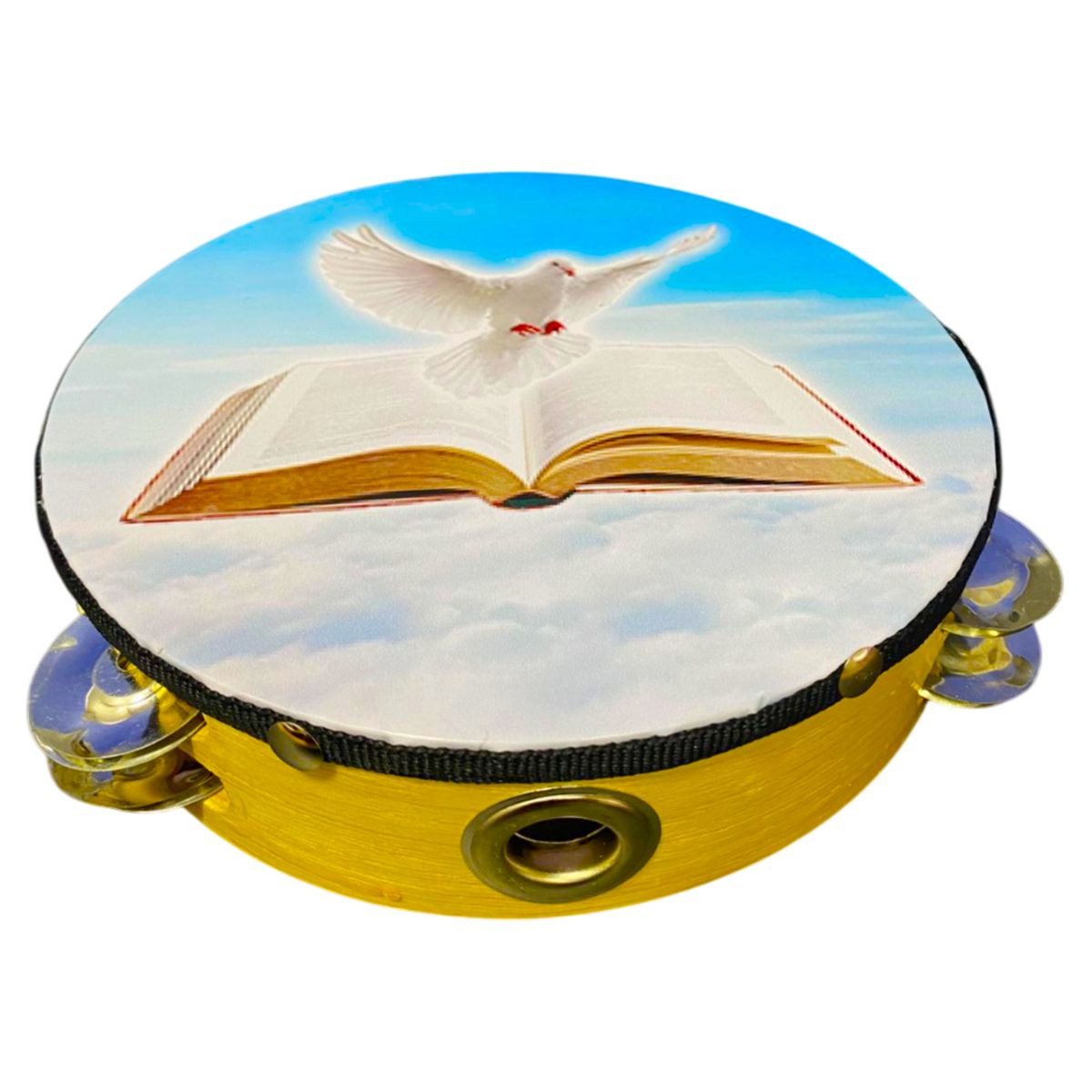 CASTELLON - Pandero Castellon Con Parche Cris20 20cm Doble Fila Café