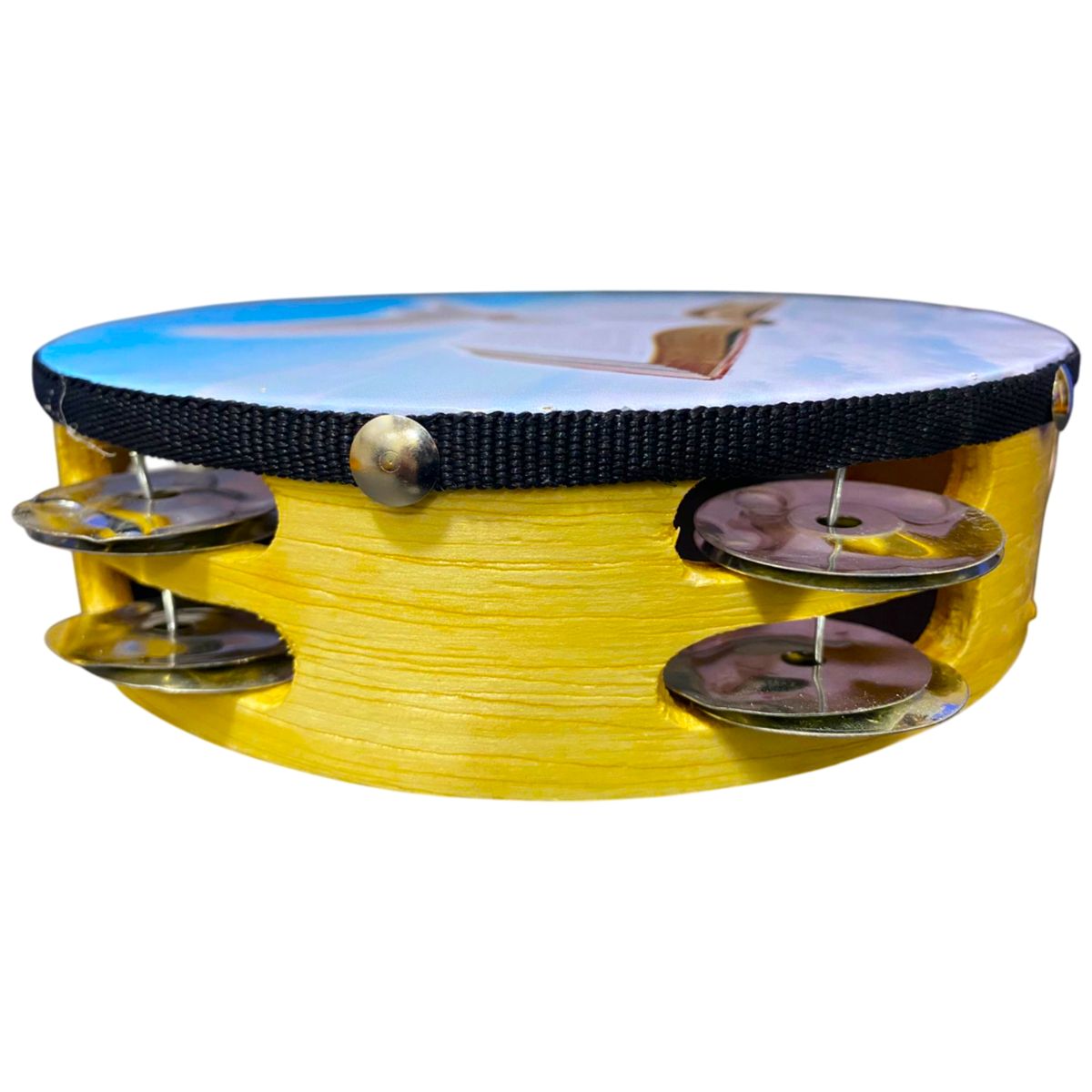 CASTELLON - Pandero Castellon Con Parche Cris20 20cm Doble Fila Café