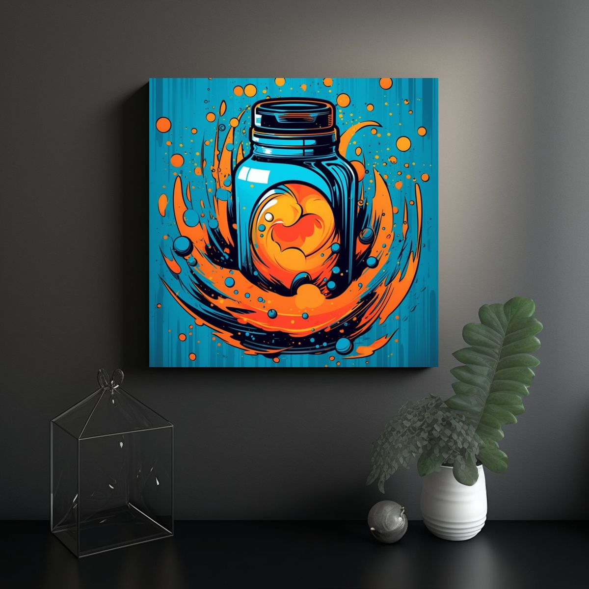 GENERICO - Cuadro Estilo Galería V Poción De Amor Pop Art 80x80 Cm