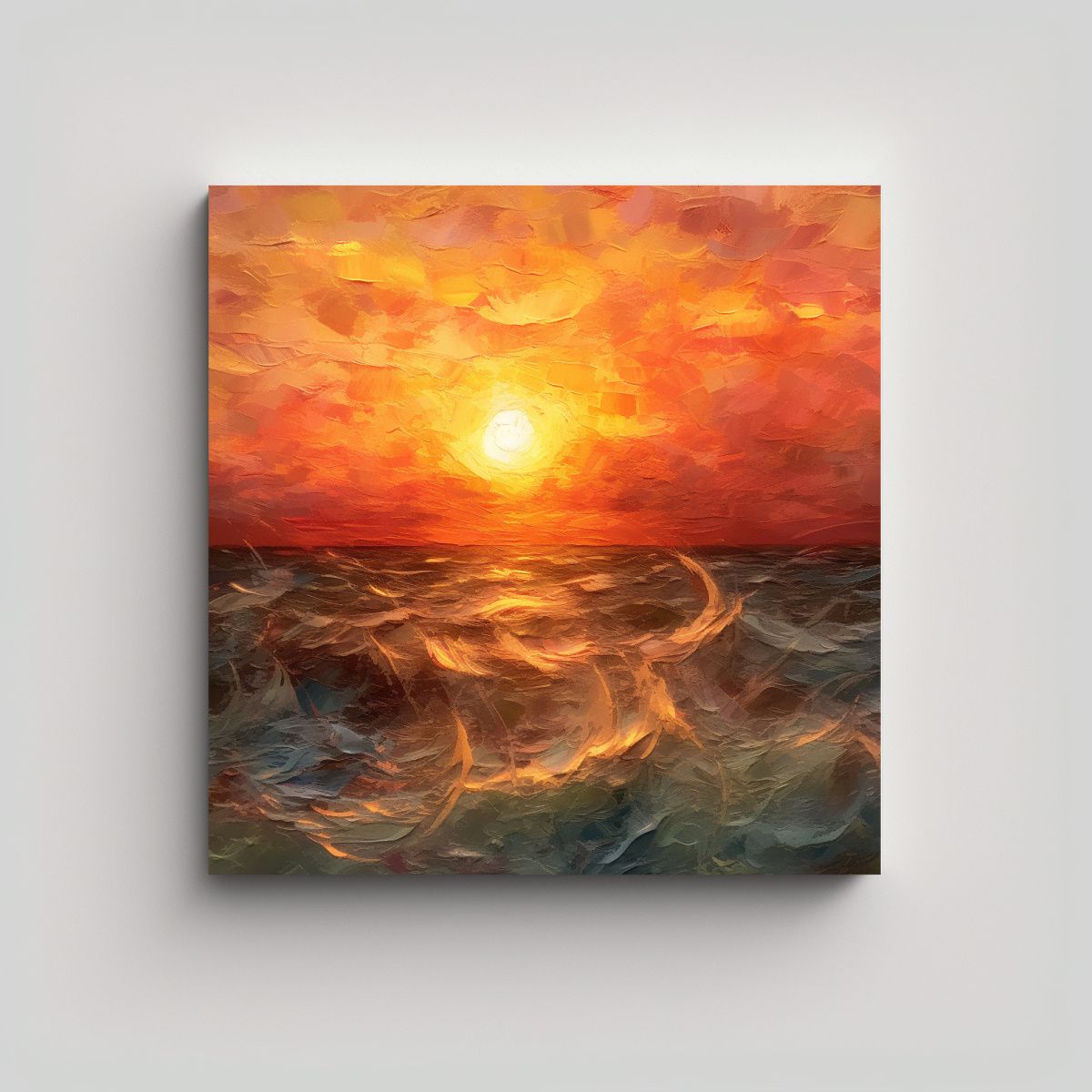 GENERICO - Pinturas De Pared Con Textura De Atardecer Para 90x90 Cm