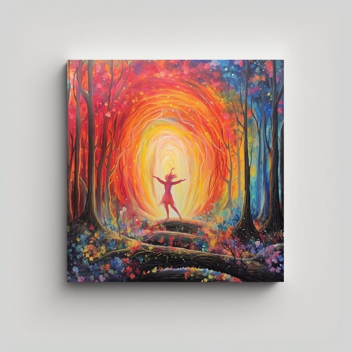 GENERICO - Pintura Decorativa Bruja Coral Bailando Con 70x70 Cm