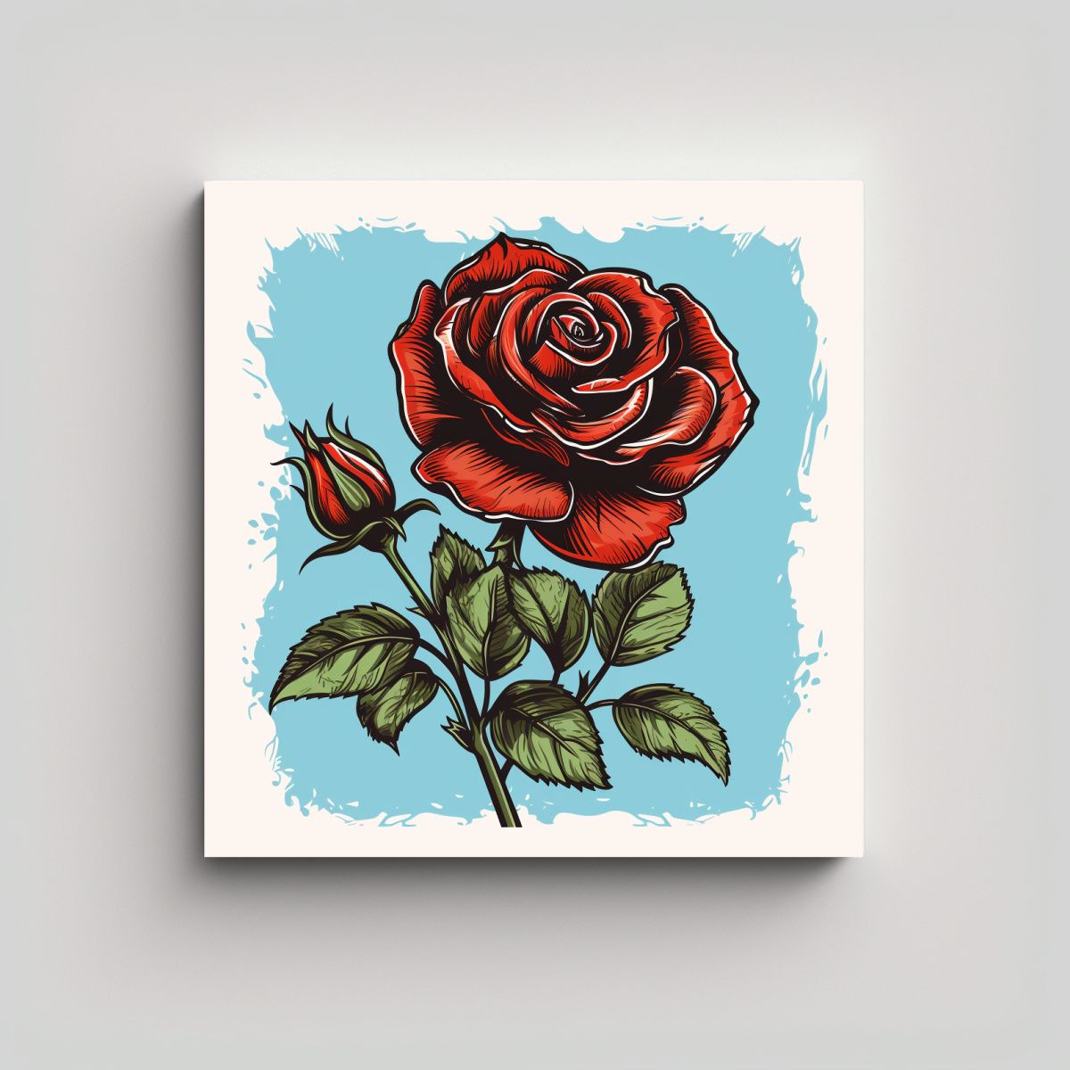 GENERICO - Imagen Vectorial De Rosa Con Efecto Visual 70x70 Cm