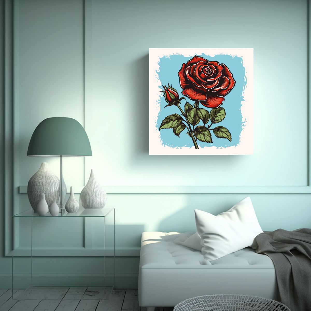 GENERICO - Imagen Vectorial De Rosa Con Efecto Visual 70x70 Cm