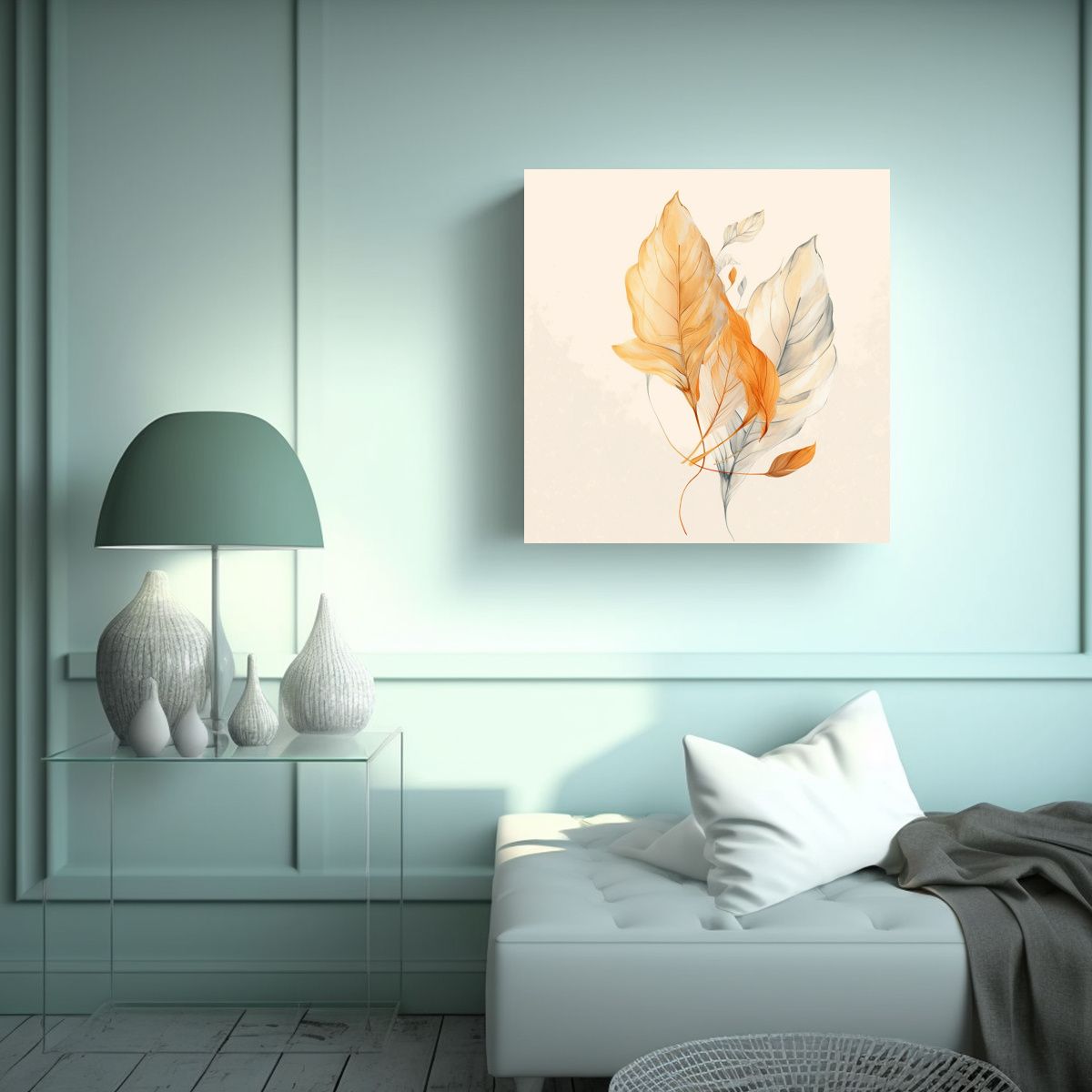 GENERICO - Ilustración Minimalista Abstracta En Lienzo 90x90 Cm