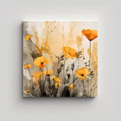 GENERICO - Cuadro Elegante De Flores Silvestres En Acuarela 80x80 Cm