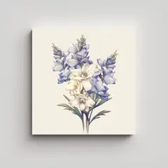 GENERICO - Diseño SVG Ilustración Floral Larkspur En Tonos 90x90 Cm.