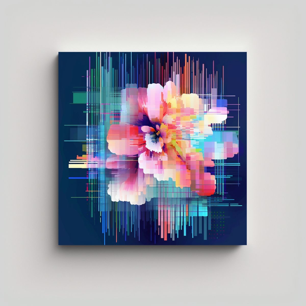 GENERICO - Cuadro Abstracto Con Forma De Flor Arte Visual 70x70 Cm