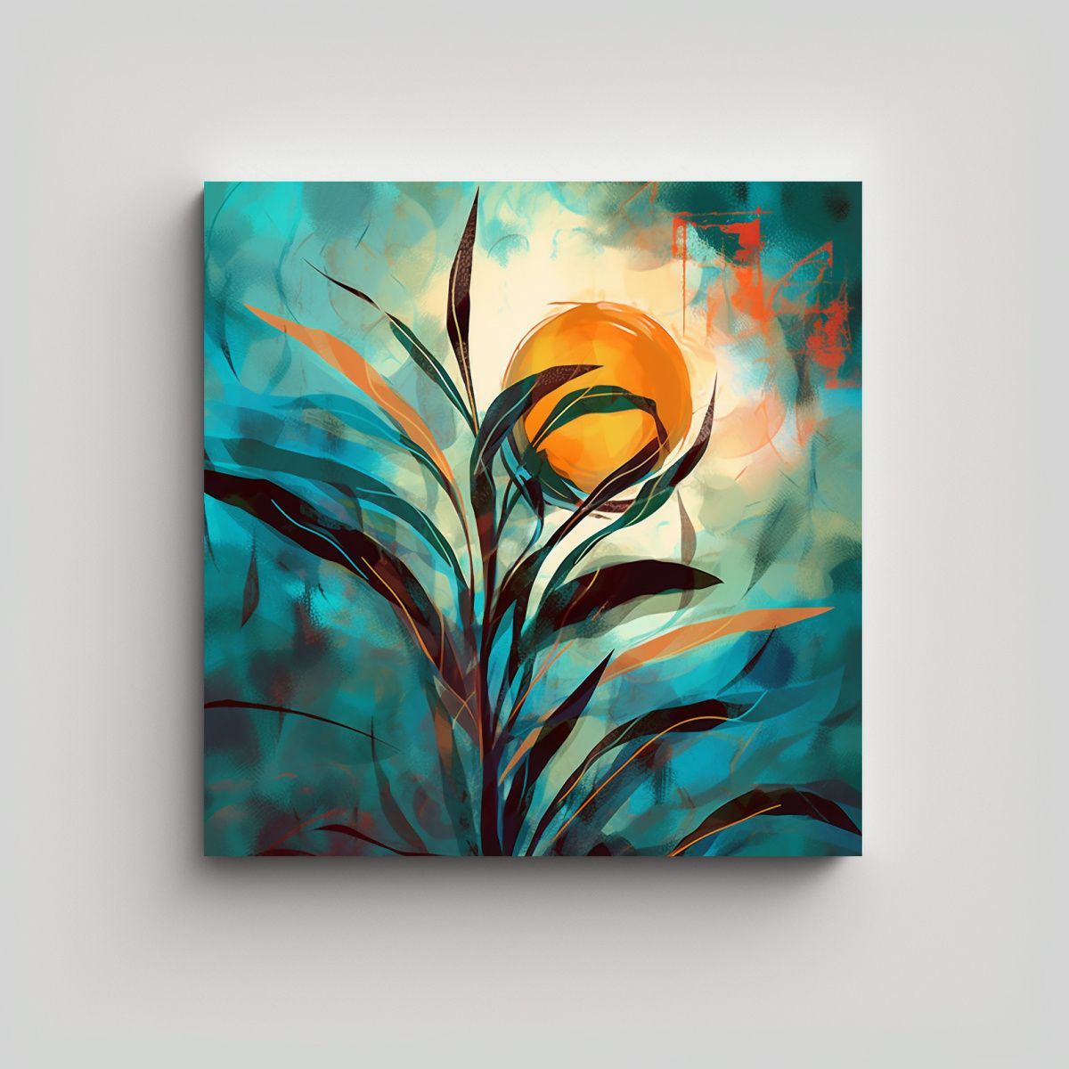 GENERICO - Pinturas Abstractas Botánicas Espectaculares 80x80 Cm.