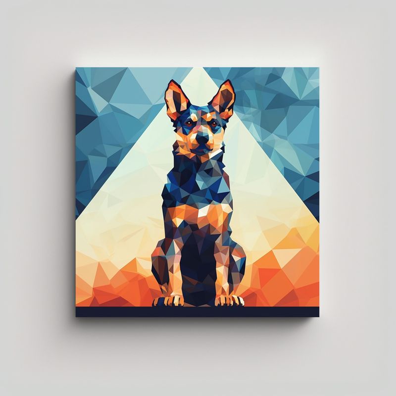 GENERICO - Cuadro Abstracto Perro Diseño Geométrico 70x70 Cm