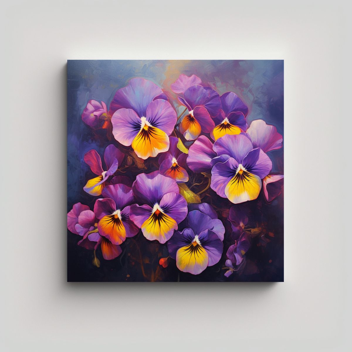 GENERICO - Pintura Abstracta De Violetas Estilo Minimalista 80x80 Cm
