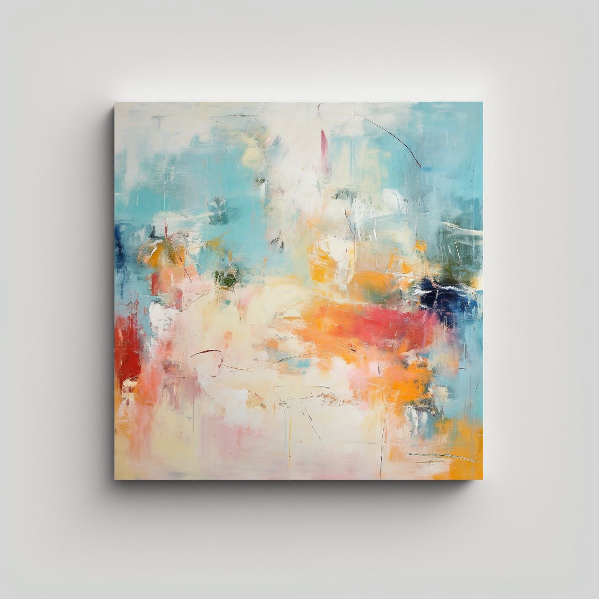 GENERICO - Pintura Abstracta En Lienzo Arte Callejero 90x90 Cm