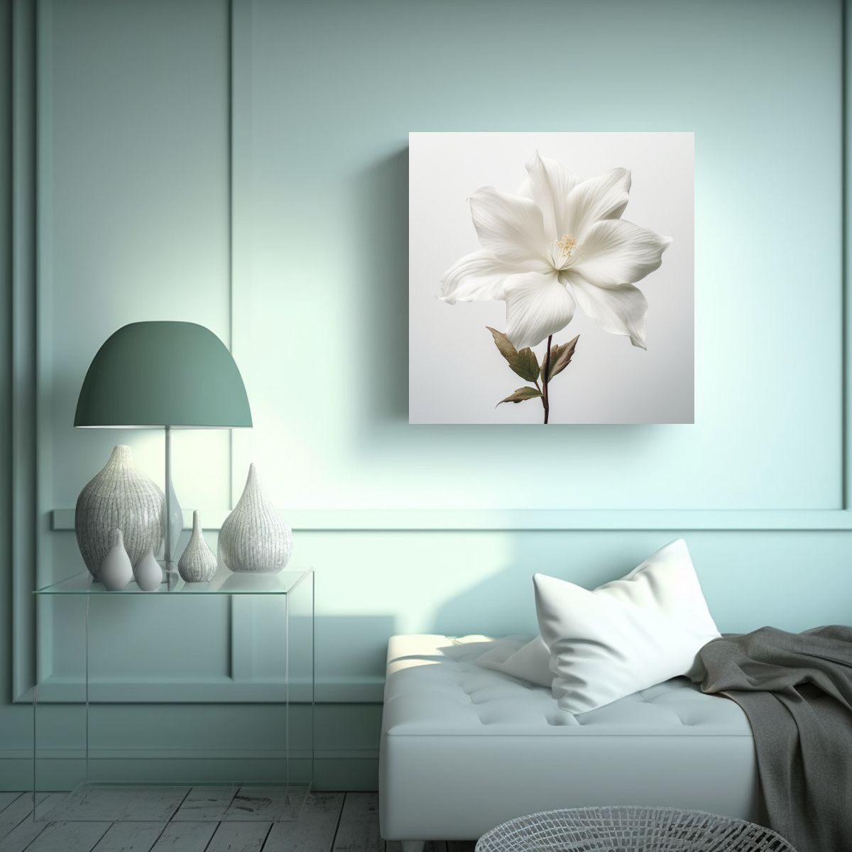 GENERICO - Bastidor Vibrante Floral Tela Colores Cálidos 70x70 Cm.