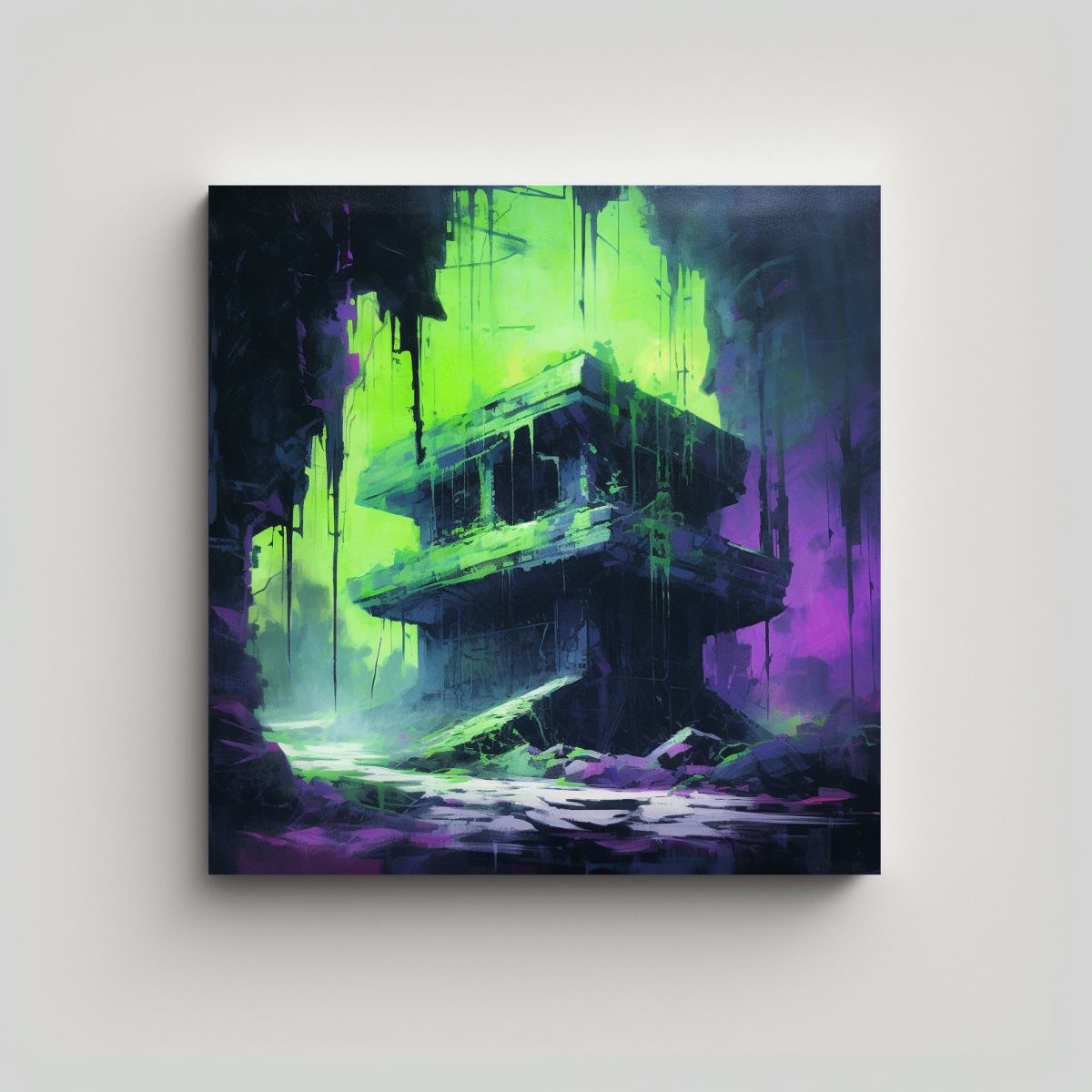 GENERICO - Cuadro Moderno Armonía En Estilo Brutalista De 70x70 Cm