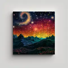 GENERICO - Fotografía De Pared A Veces Las Estrellas No Se 80x80 Cm.