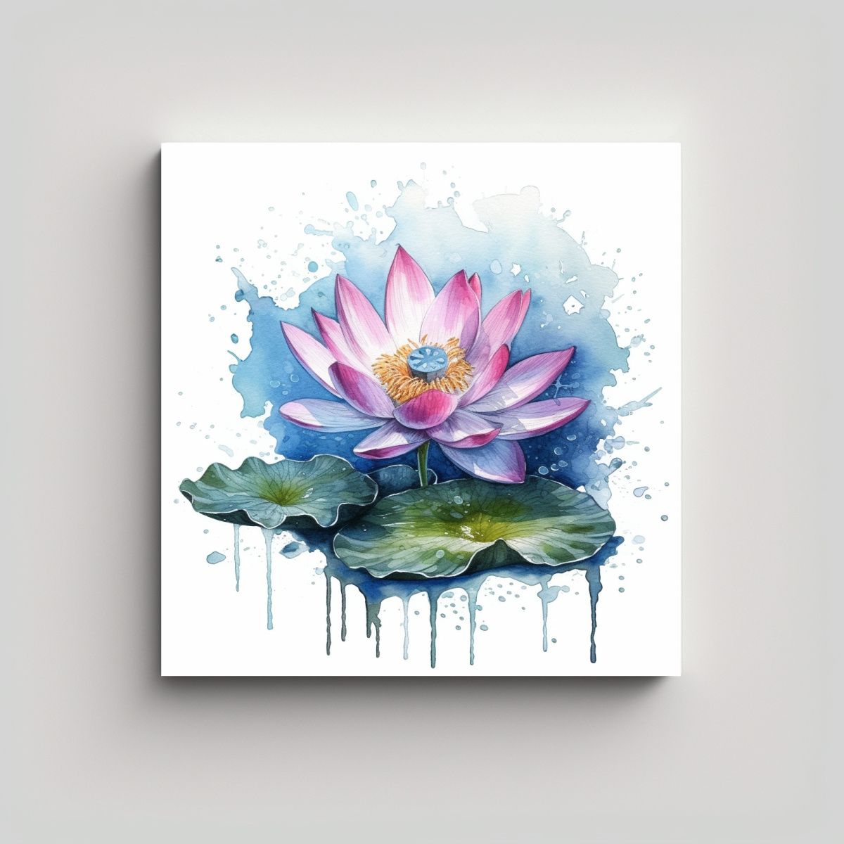 GENERICO - Dibujo De Flor De Loto Exuberante Arte De Pared 90x90 Cm