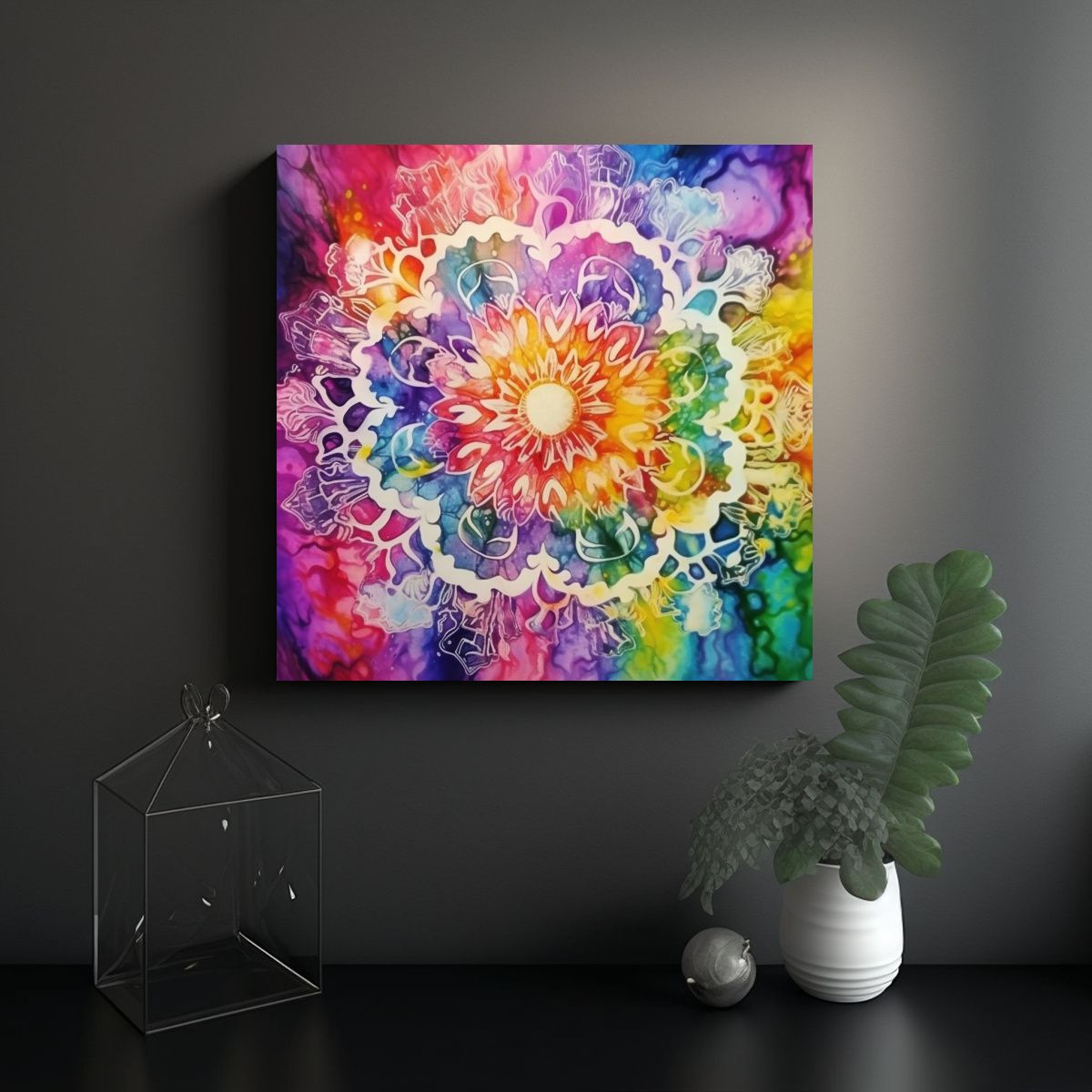 GENERICO - Arte Mandala Grande En Marcadores De Alcohol Por 90x90 Cm.