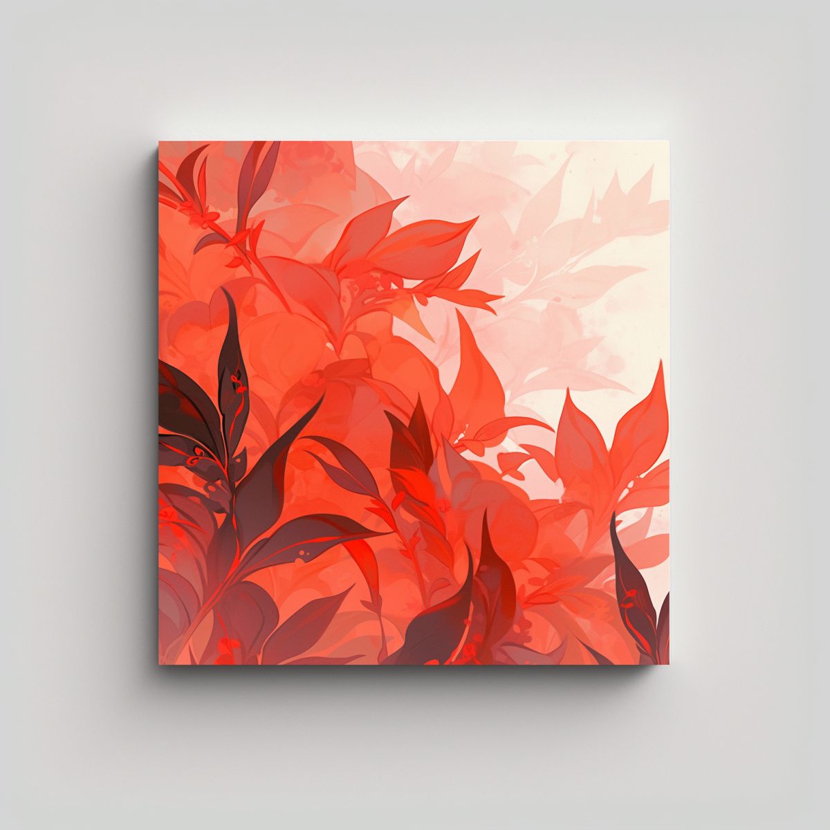 GENERICO - Cuadro Vanguardia En Rojo Y Naranja Ambiente 70x70 Cm