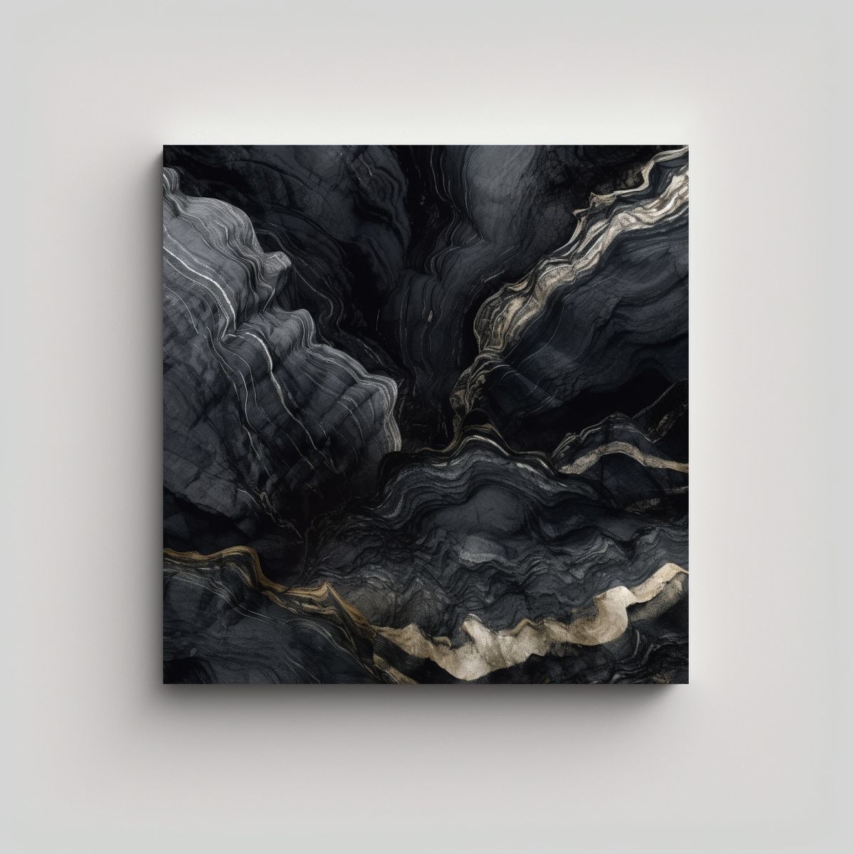 GENERICO - Cuadros De Lienzo Modernos Con Mármol Negro 70x70 Cm