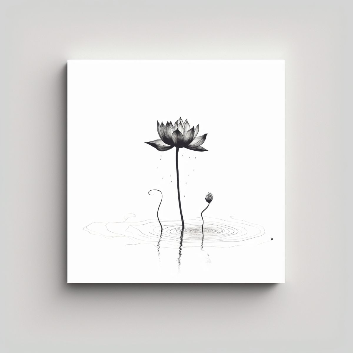 GENERICO - Arte Minimalista De Lirio Acuático En 70x70 Cm.