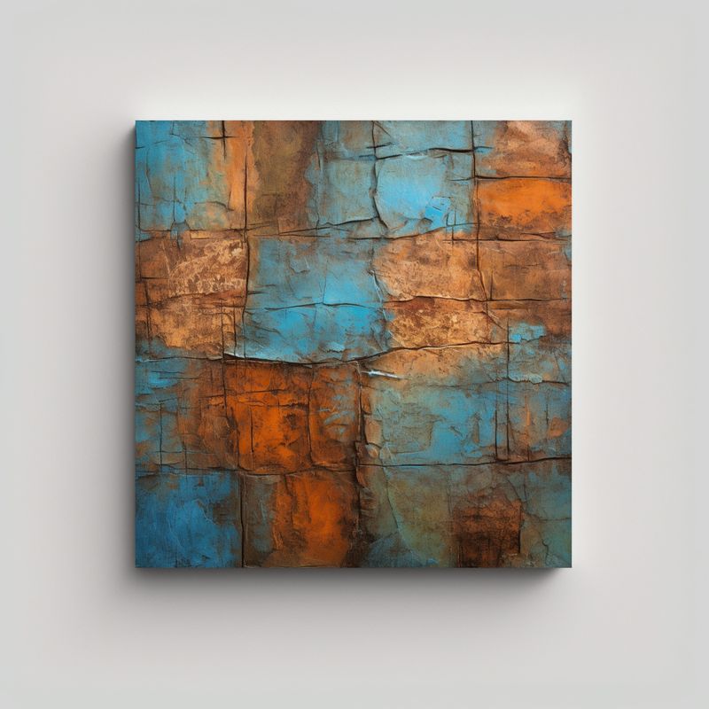 GENERICO - Cuadro Moderno Fantasía Texturas Y Tonos 80x80 Cm