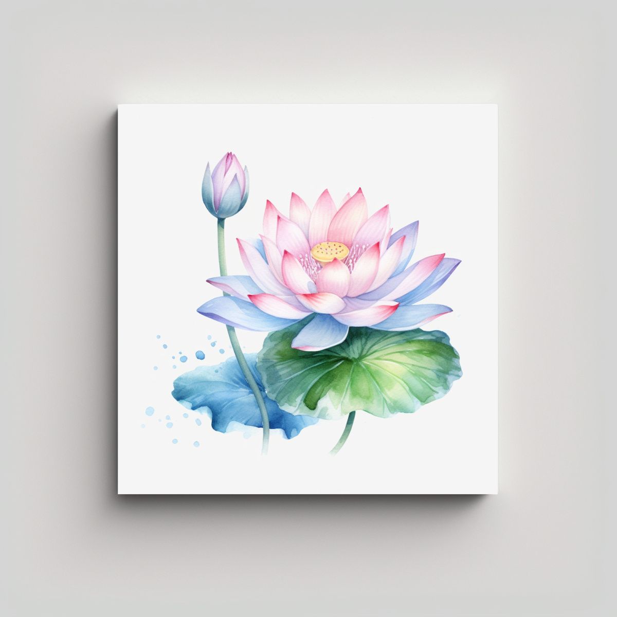 GENERICO - Clipart De Loto Acuarela 8K Y Fotografía De 90x90 Cm