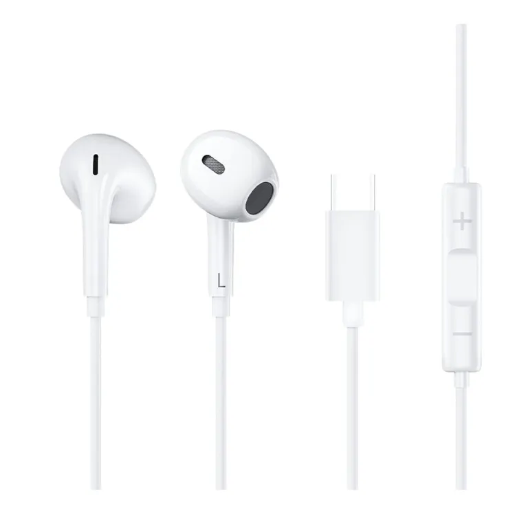 Audifonos Con Cable Y Microfono Lh1 Tipo C Blanco Blanco