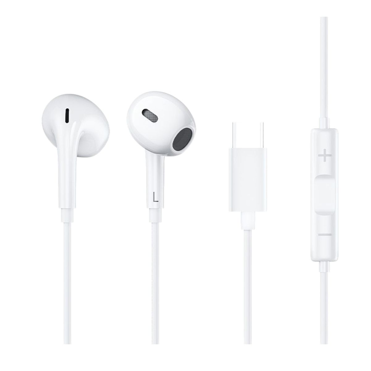 QCY - Audífonos Con Cable Y Micrófono Qcy Lh1 Tipo C Blanco