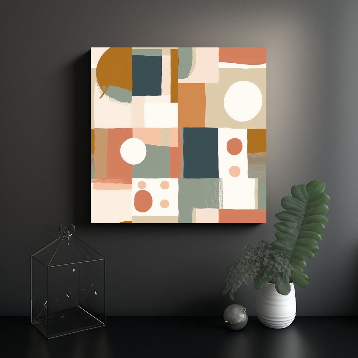 GENERICO - Patrón Digital Minimalista Boho Para Decoración 70x70 Cm