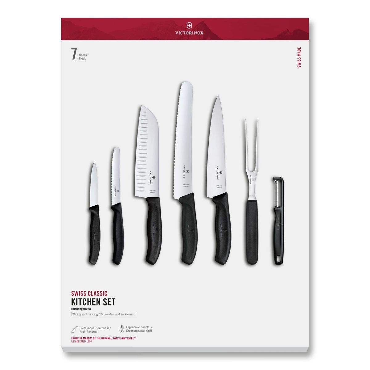 VICTORINOX - Set de cocina Swiss Classic 7 piezas negro Victorinox