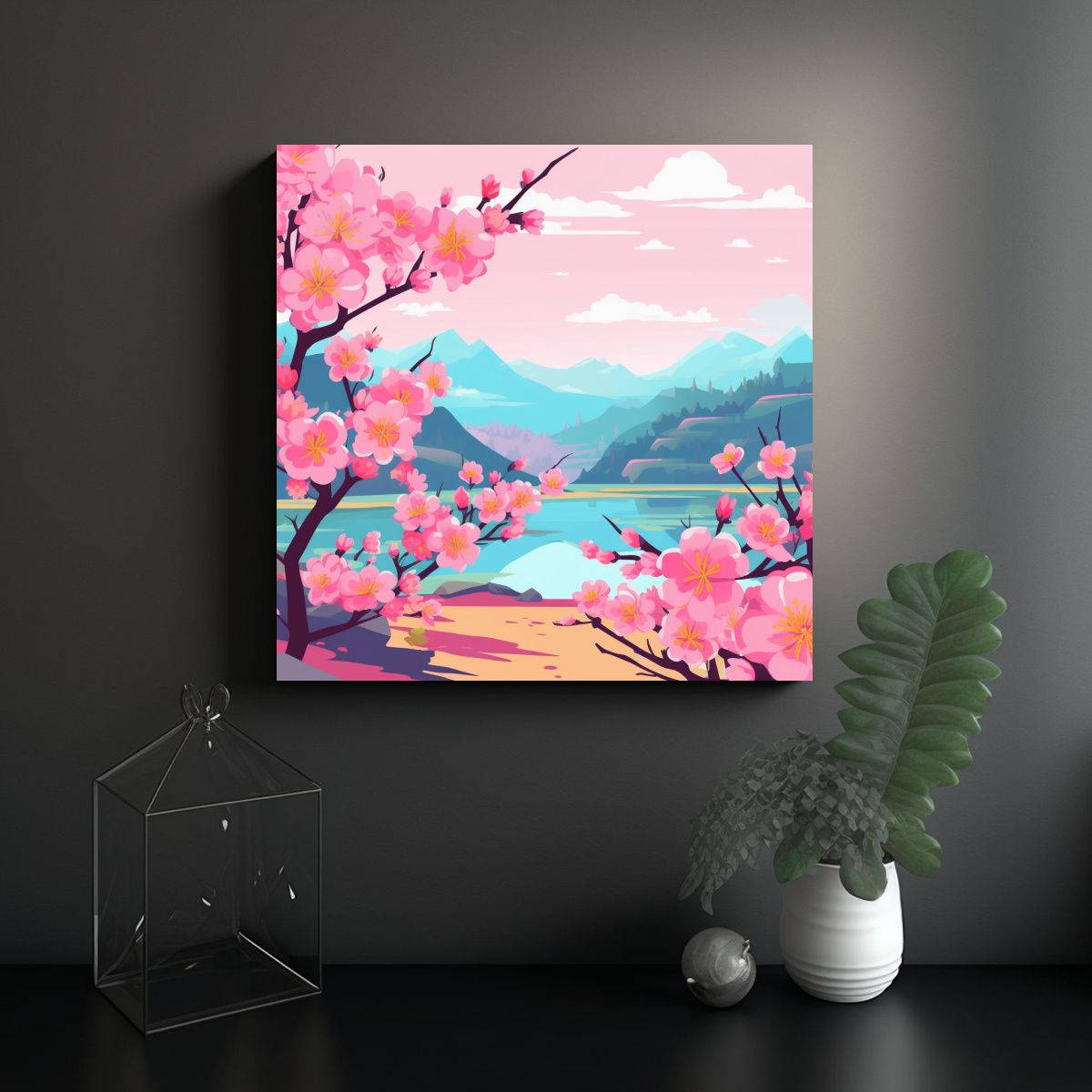 GENERICO - Cuadro Calidos Arte Grafico Blossom Cartoon Style 70x70 Cm