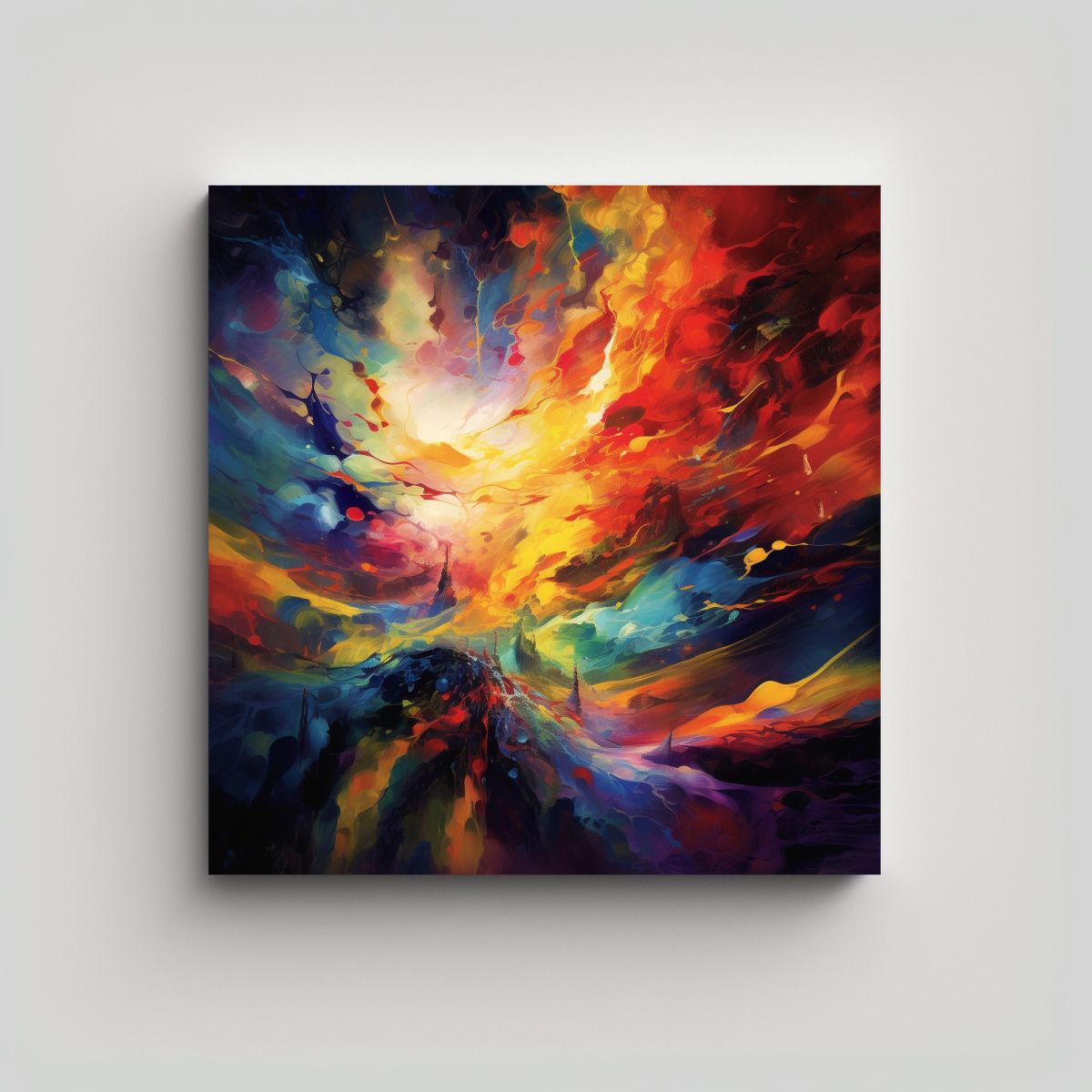 GENERICO - Cuadro Decorativo De Composición Multicolor Con 80x80 Cm.