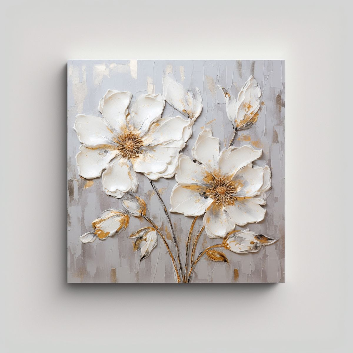 GENERICO - Pintura En Lienzo Hermosa Formación De Flores 80x80 Cm