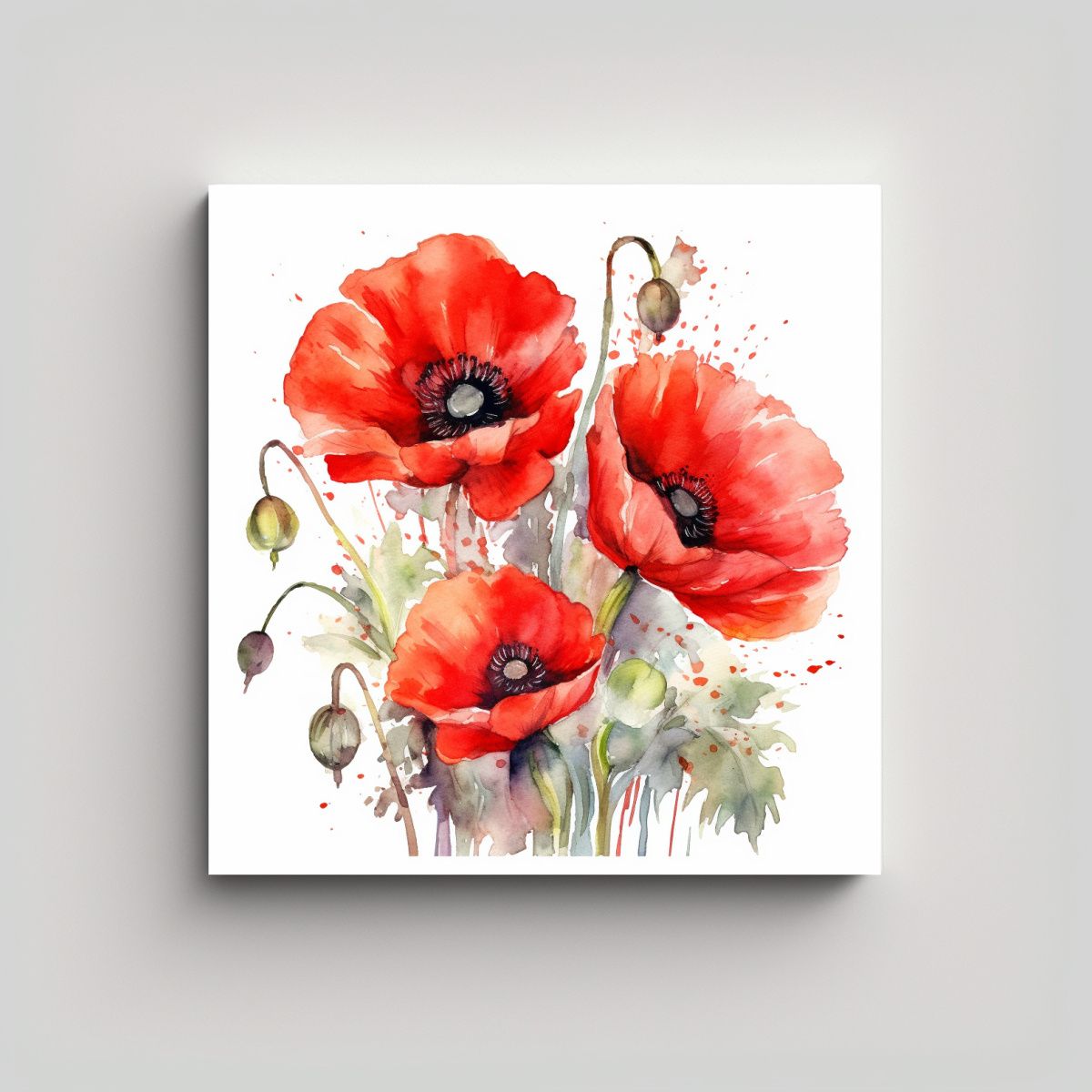 GENERICO - Bastidor Decorativo Multicolor Con Flores De 80x80 Cm