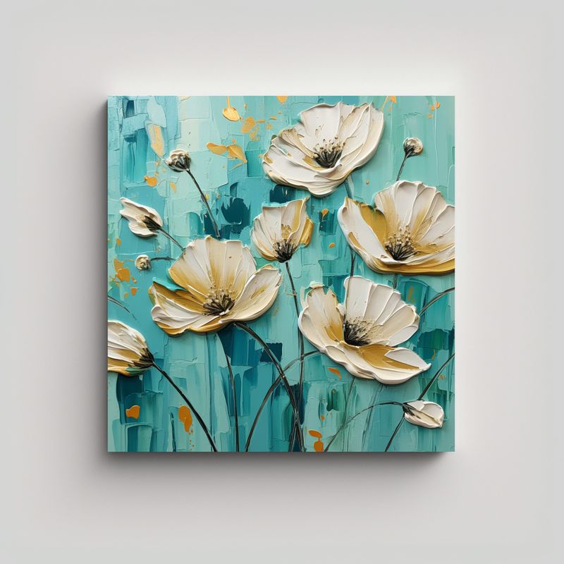 GENERICO - Cuadro Floral En Lienzo En Forma Equilibrada De 90x90 Cm