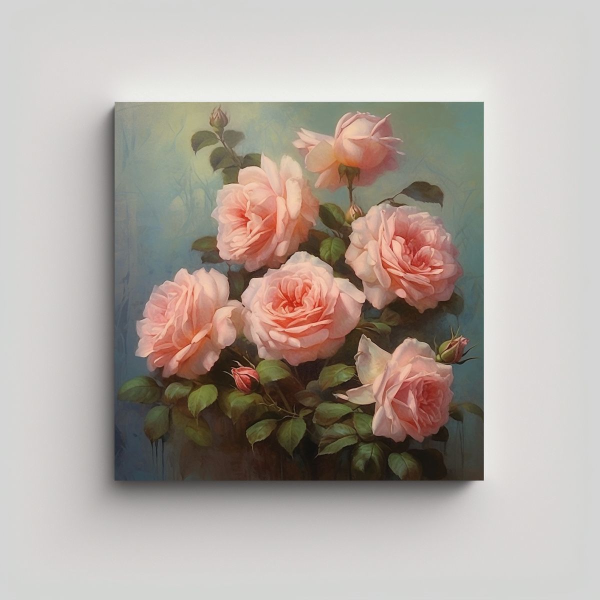 GENERICO - Exposición De Cuadro Moderno Elegancia De Rosas 70x70 Cm