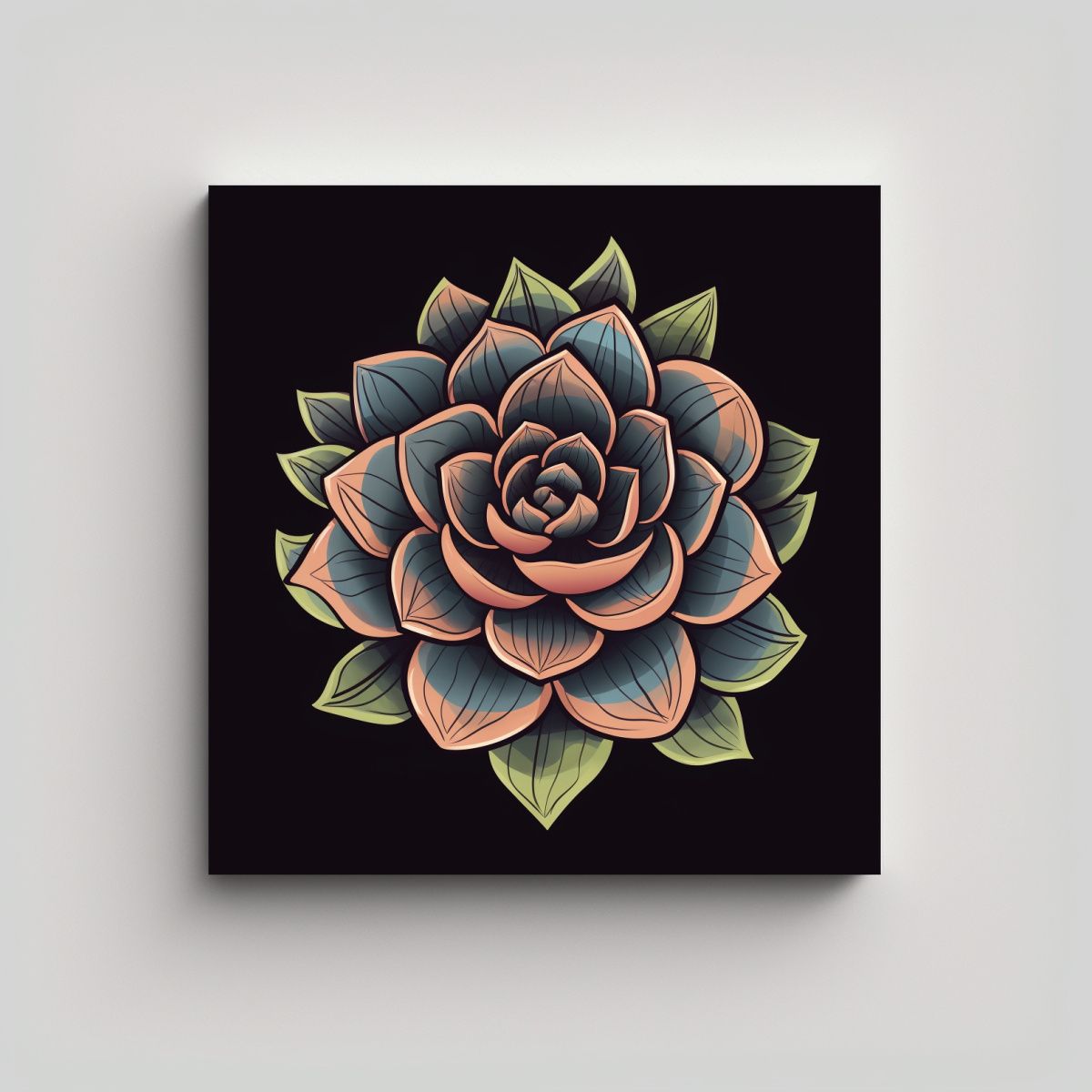 GENERICO - Arte De Suculentas Boho En Cuadro Decorativo Para 90x90 Cm