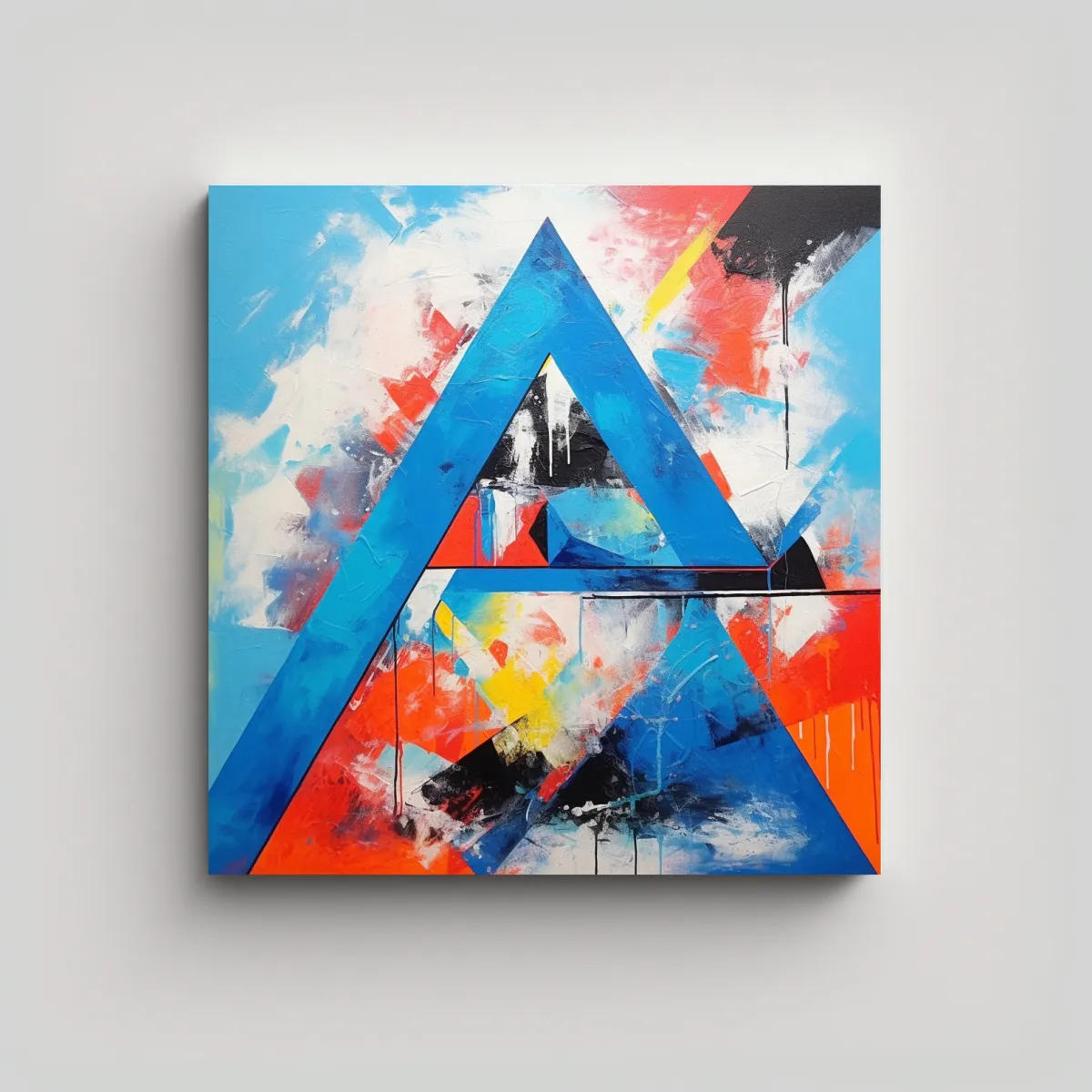 GENERICO - Pintura Abstracta Geométrica Al Estilo De Adida 90x90 Cm