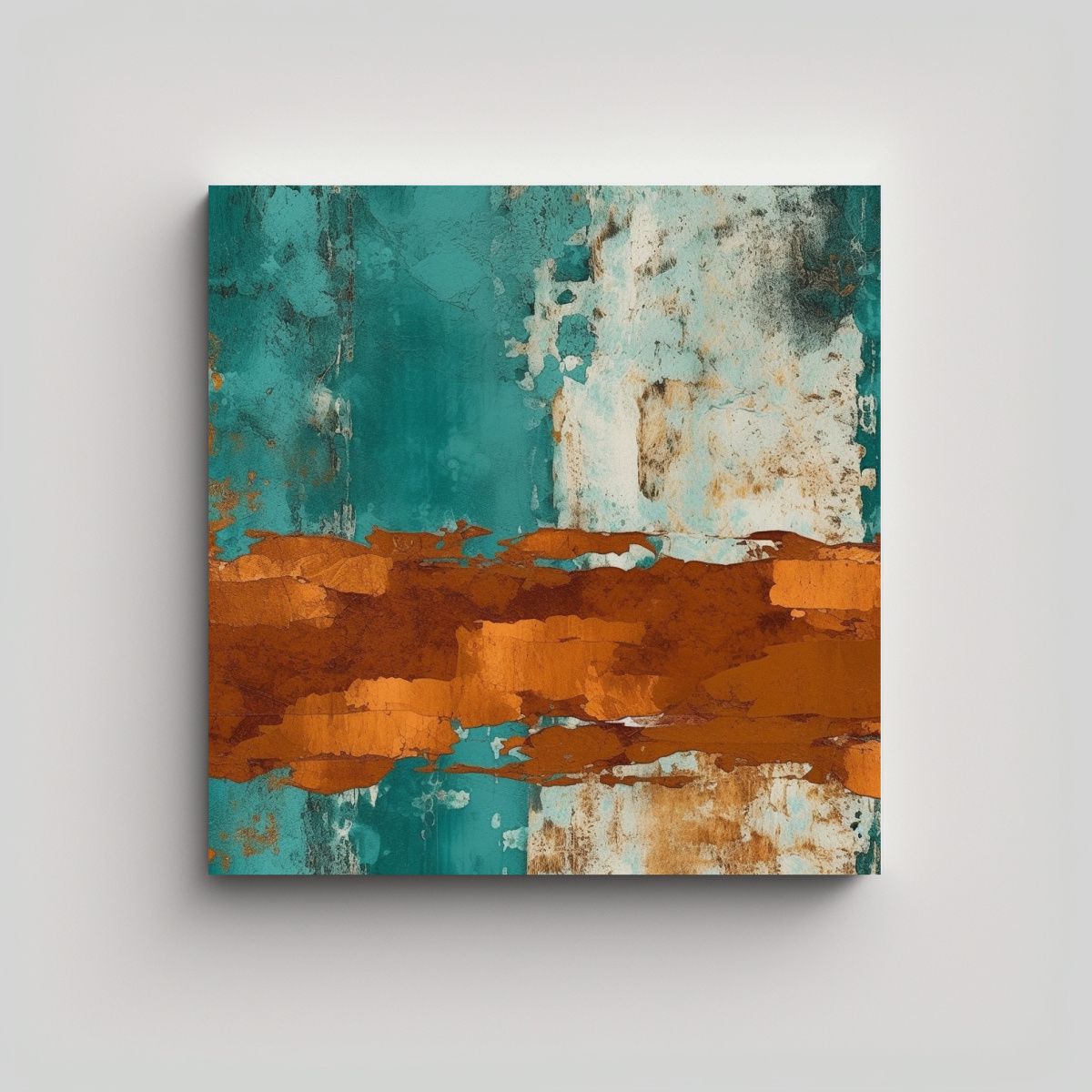 GENERICO - Pinturas Decorativas En Teal Y Umber Para Paredes 80x80 Cm