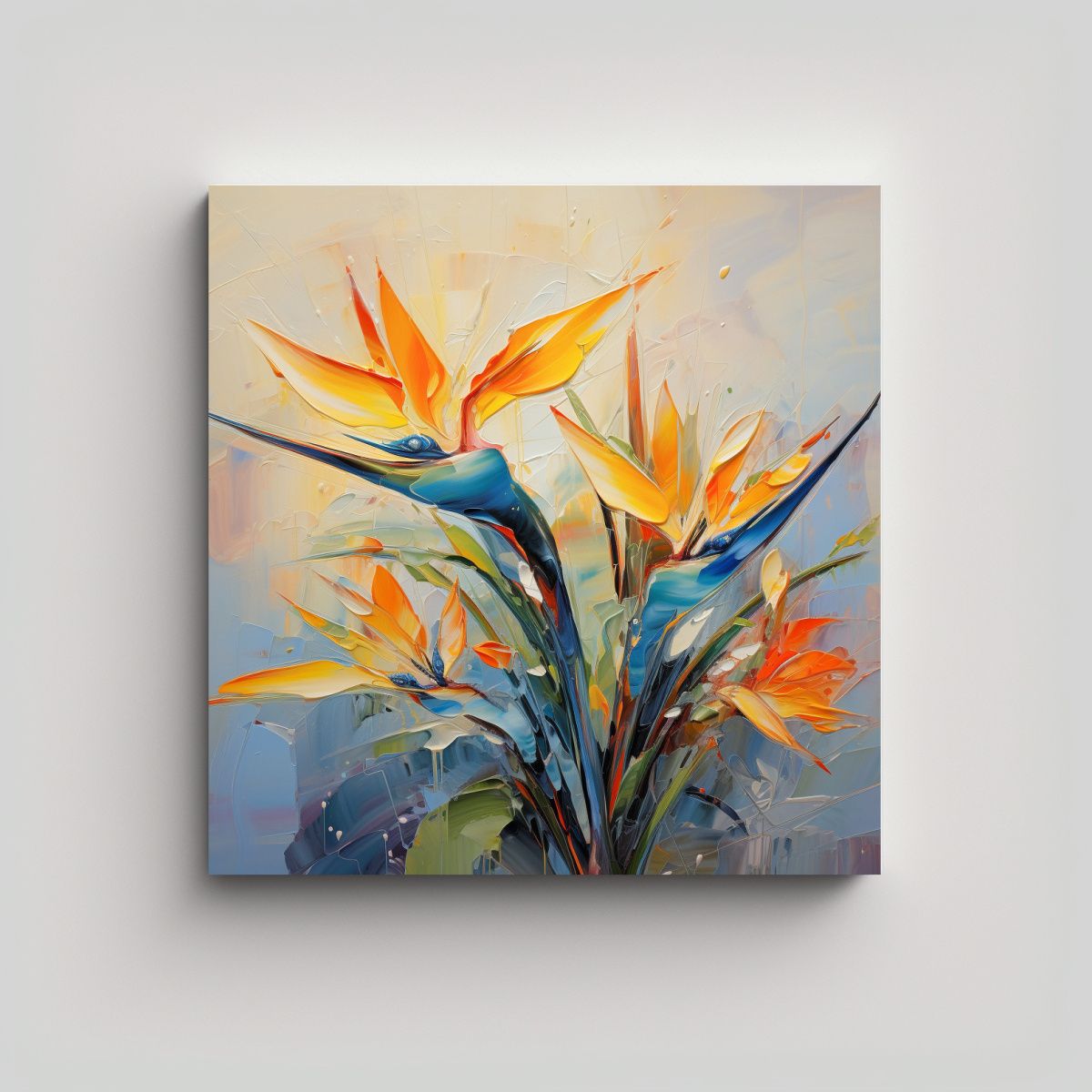 GENERICO - Pintura Abstracta De Ave Del Paraíso Con Alto 70x70 Cm