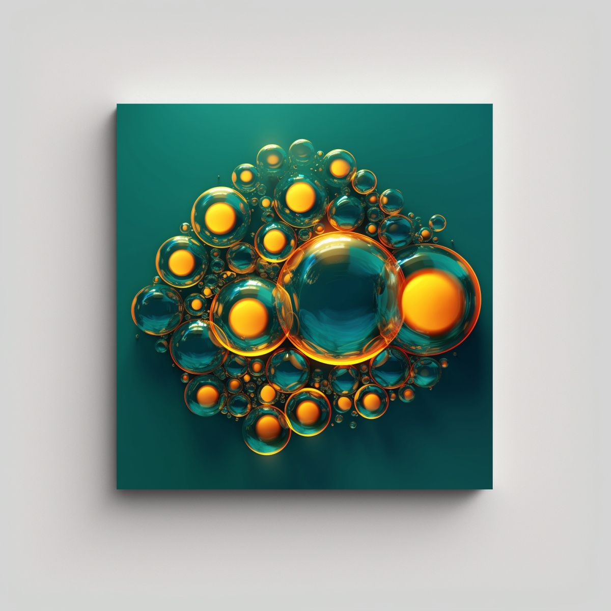 GENERICO - Cuadro Fotografía Diseño Colorido Círculos 90x90 Cm