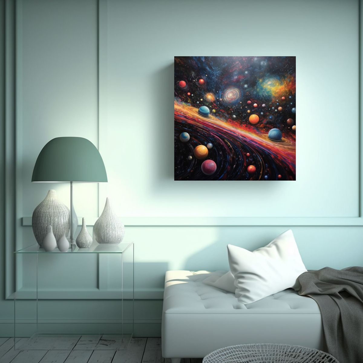 GENERICO - Composición Perspectiva Haiku Estrellas Único 70x70 Cm